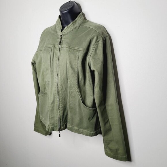 Cache Creek Vintage Olive Lightweight Racer Jacket - Picture 2 of 7